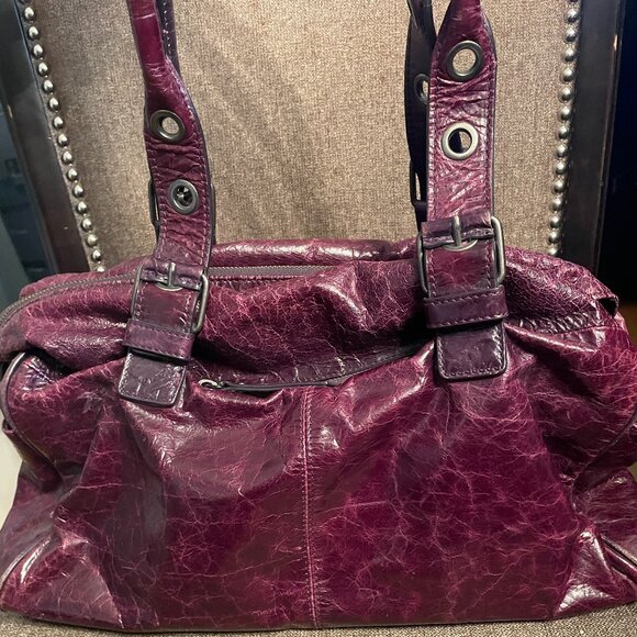 Danier Vintage Purple Leather Bag - Picture 9 of 9
